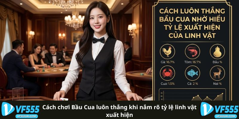 Áp Dụng 4 Cách Chơi Bầu Cua Luôn Thắng Tỷ Lệ Trúng 95% 3 Cách chơi Bầu Cua luôn thắng khi nắm rõ tỷ lệ linh vật xuất hiện
