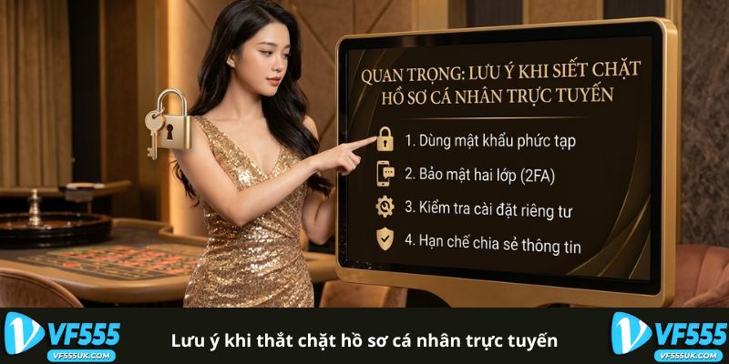 Xác Minh Danh Tính VF555 - Thao Tác Thắt Chặt Bảo Mật 3 Lưu ý khi thắt chặt hồ sơ cá nhân trực tuyến